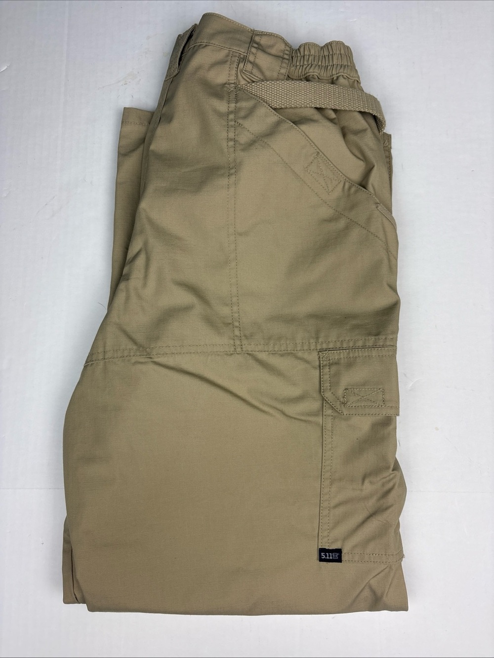 5.11 Tactical Women Size 14 Pants Khaki Cargo Canvas Elastic Waist Back Strap